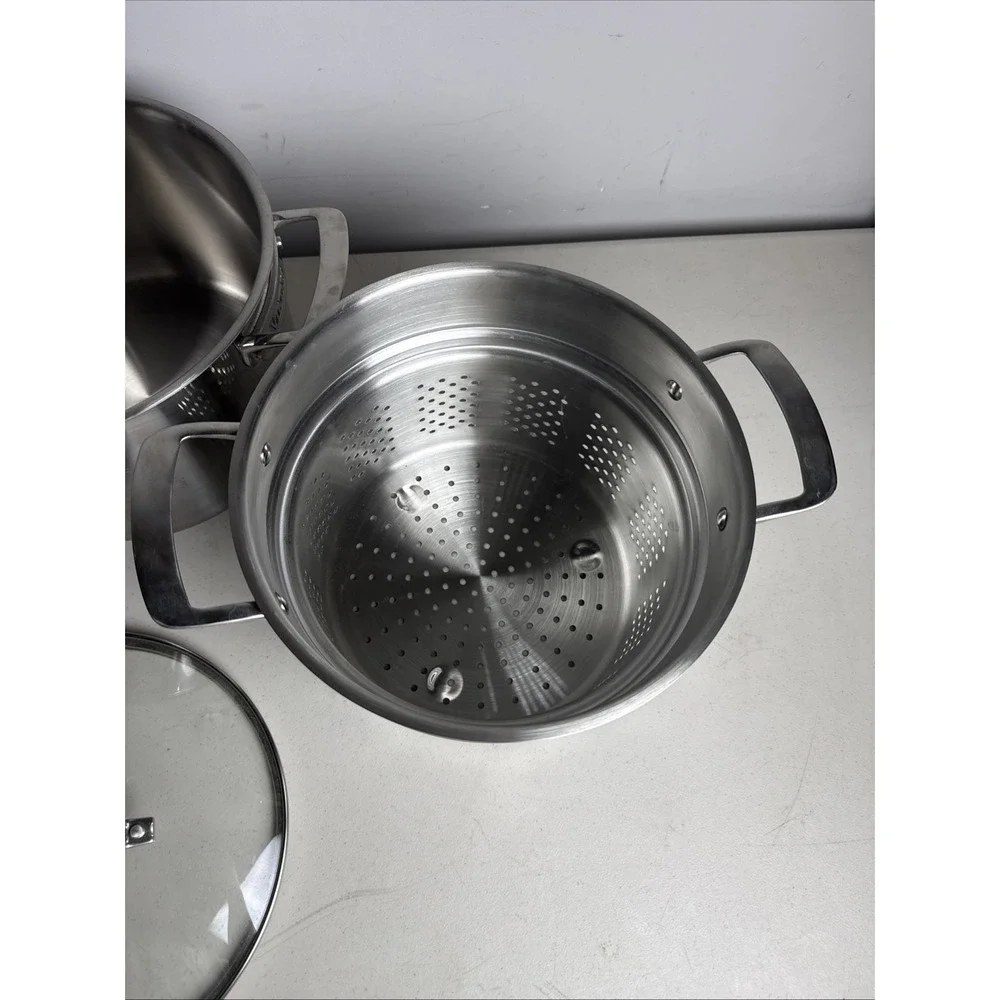 Viking 3 ply Stock Pot Pasta Strainer 8-QT, 7.6L 18/8 Stainless Steel 3 Set